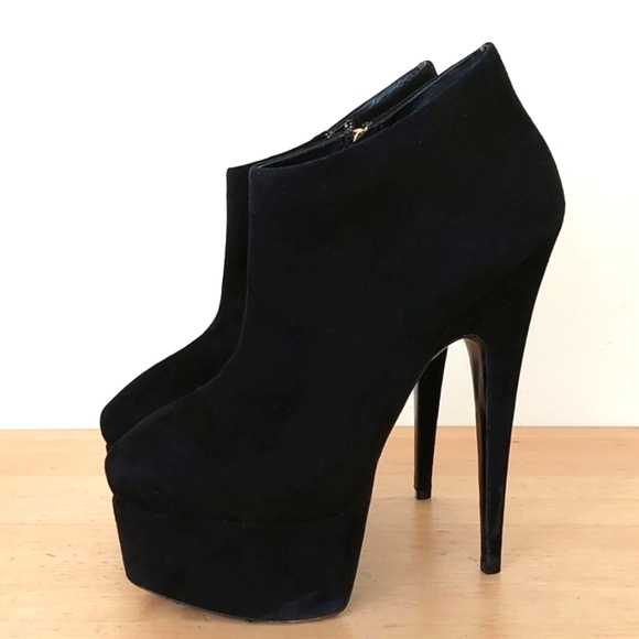 Giuseppe Zanotti Shoes - Giuseppe Zanotti Black Suede Platform Heels